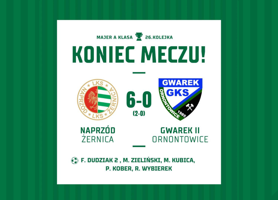 A klasa: Naprzód 6:0 Gwarek II Ornontowice (relacja)