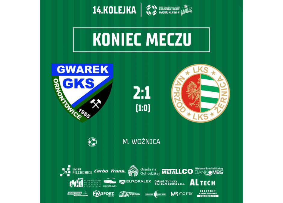 A klasa: Gwarek II Ornontowice 2:1 Naprzód (wynik)