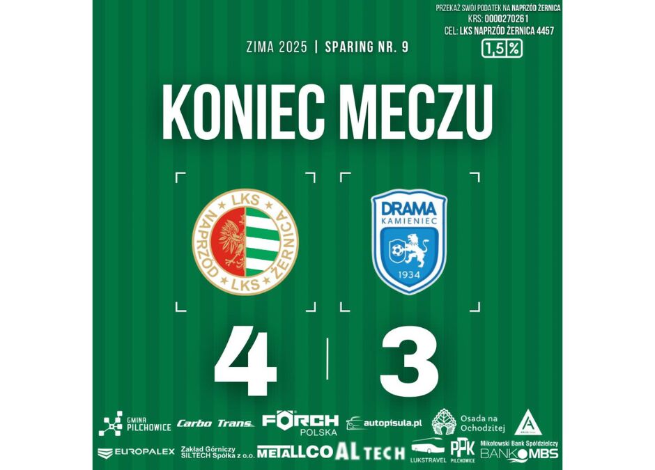 Sparing: Naprzód 4:3 Drama Kamieniec