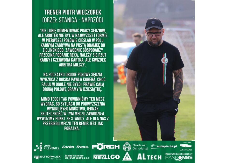 Derby ze Stanicą okiem trenera Wieczorka