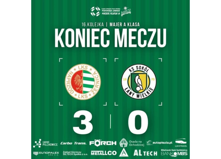 Majer A klasa: Naprzód 3:0 Sokół Łany Wielkie
