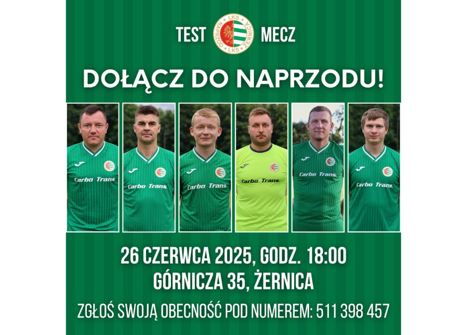 Dołącz do Naprzodu! Zapraszamy na TEST MECZ