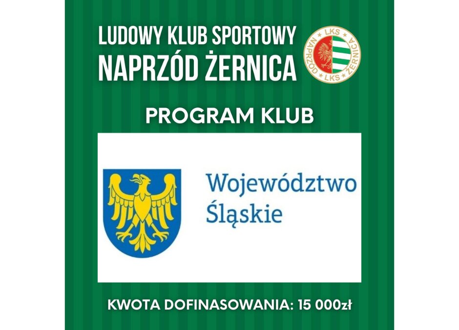 Naprzód beneficjentem Programu Klub Urzędu Marszałkowskiego Województwa Śląskiego