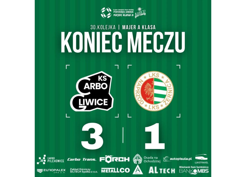 Majer A klasa: Carbo Gliwice 3:1 Naprzód