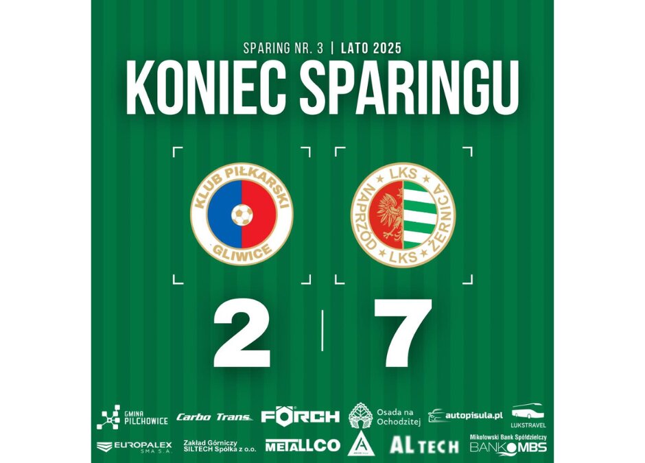 Sparing: KP Nowy Sikornik Gliwice 2:7 Naprzód