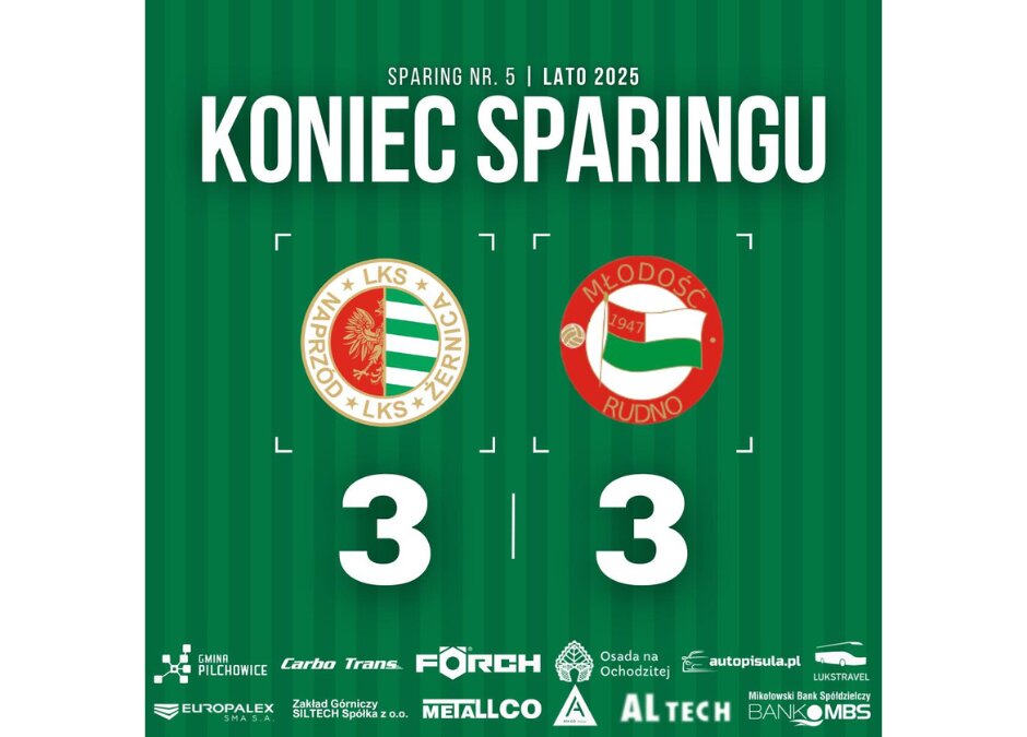 Sparing: Naprzód 3:3 Młodość Rudno
