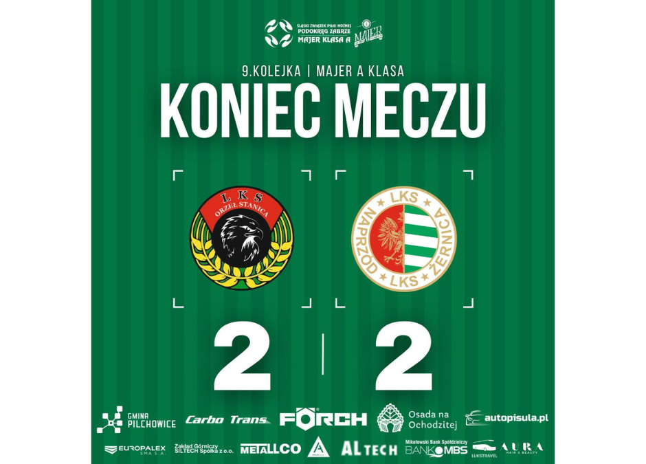 Majer A klasa: Orzeł Stanica 2:2 Naprzód